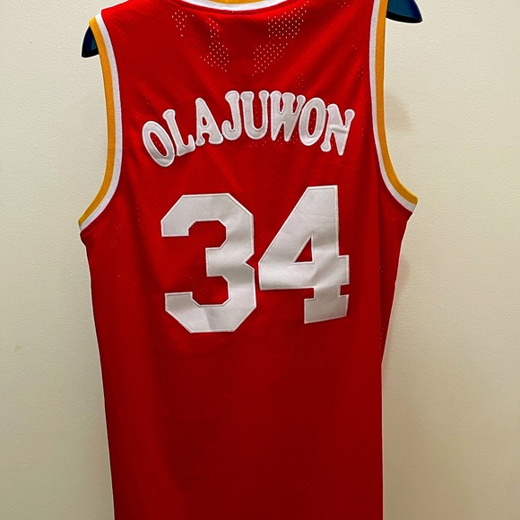 Vintage Hakeem Olajuwon Houston Rockets Hardwood Classics Adidas Jersey - Picture 3 of 4